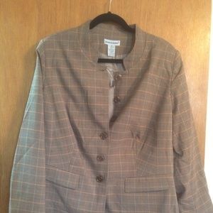 Brown plaid jacket, 20W, Jessica London, Plus size